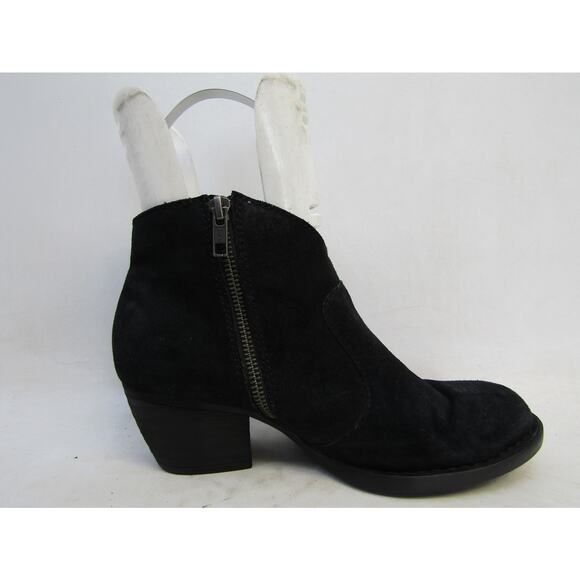 Born Womens Size 7.5 M Black Suede Zip Ankle Fashion Boots Bootie - Picture 4 of 11